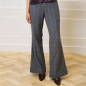 Preview: High-Waist-Bouclé-Hose mit Schlag in Blaugrau